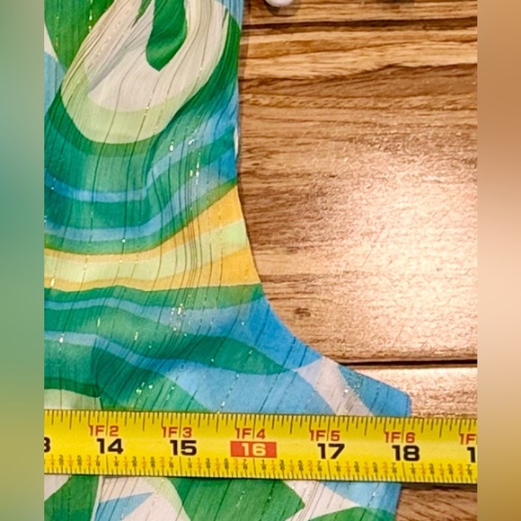 NWT Donna Morgan for Maggy London NOA‎ Tiered Maxi Sundress Cream/Blue Size 12 - Picture 10 of 13